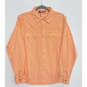 Stio Men's Eddy Long Sleeve Shirt - Vibrant Sunset Gingham Small
